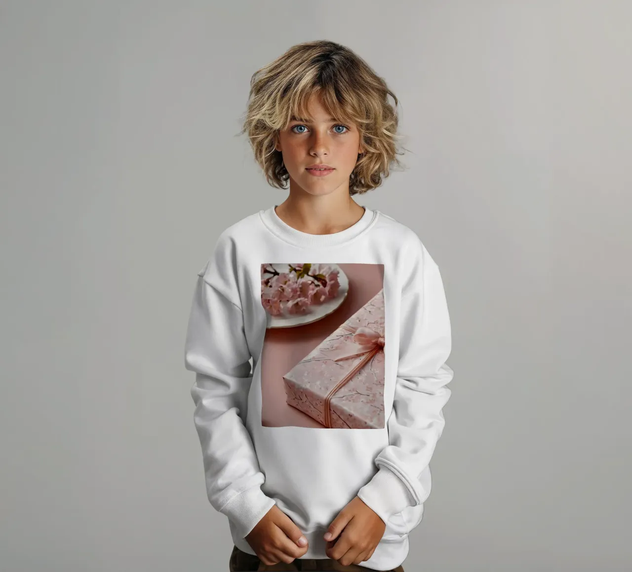 Una confezione regalo splendidamente confezionata con fiori di ciliegio pastello felpa bambino da DesignDoodle