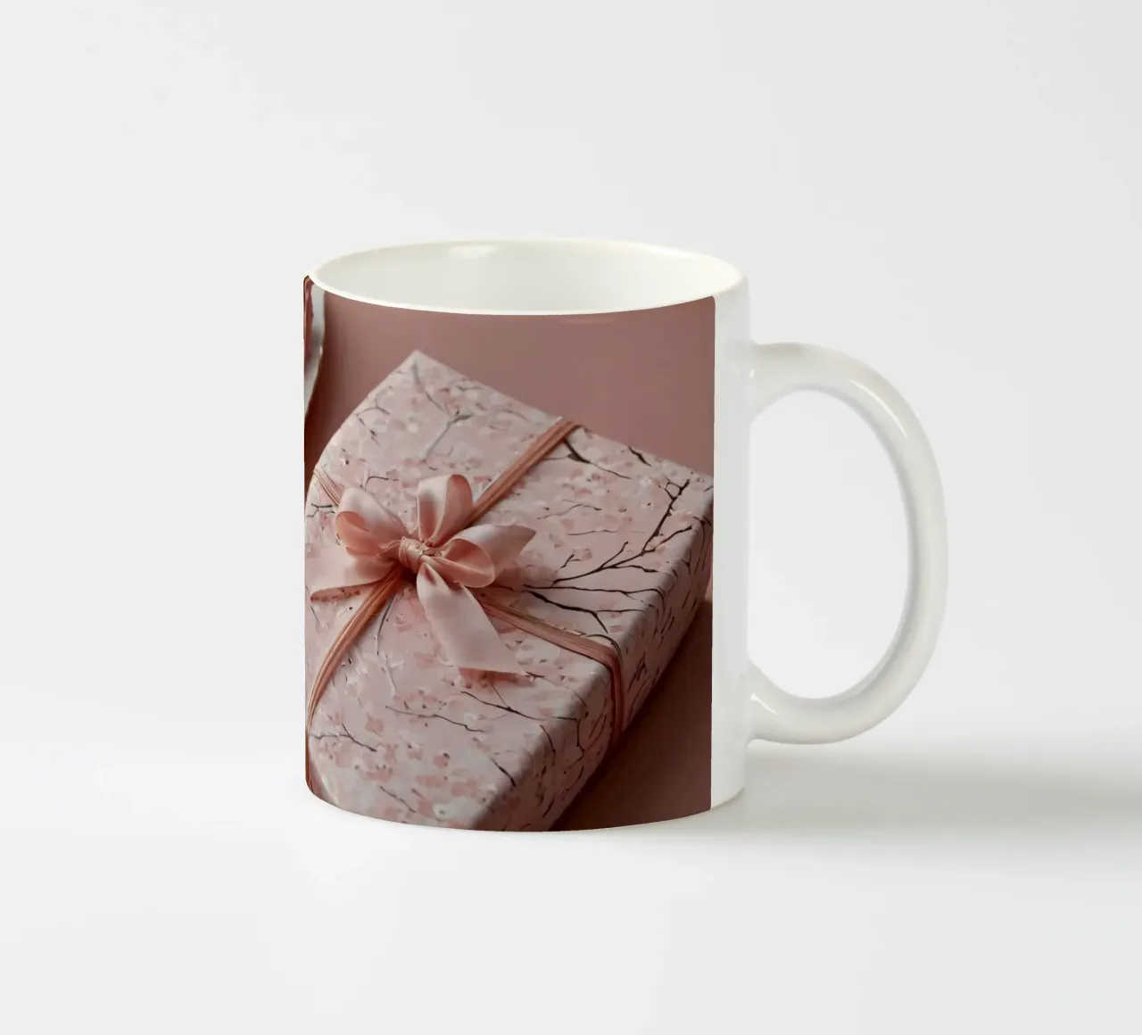 Una confezione regalo splendidamente confezionata con fiori di ciliegio pastello tazza in ceramica da DesignDoodle