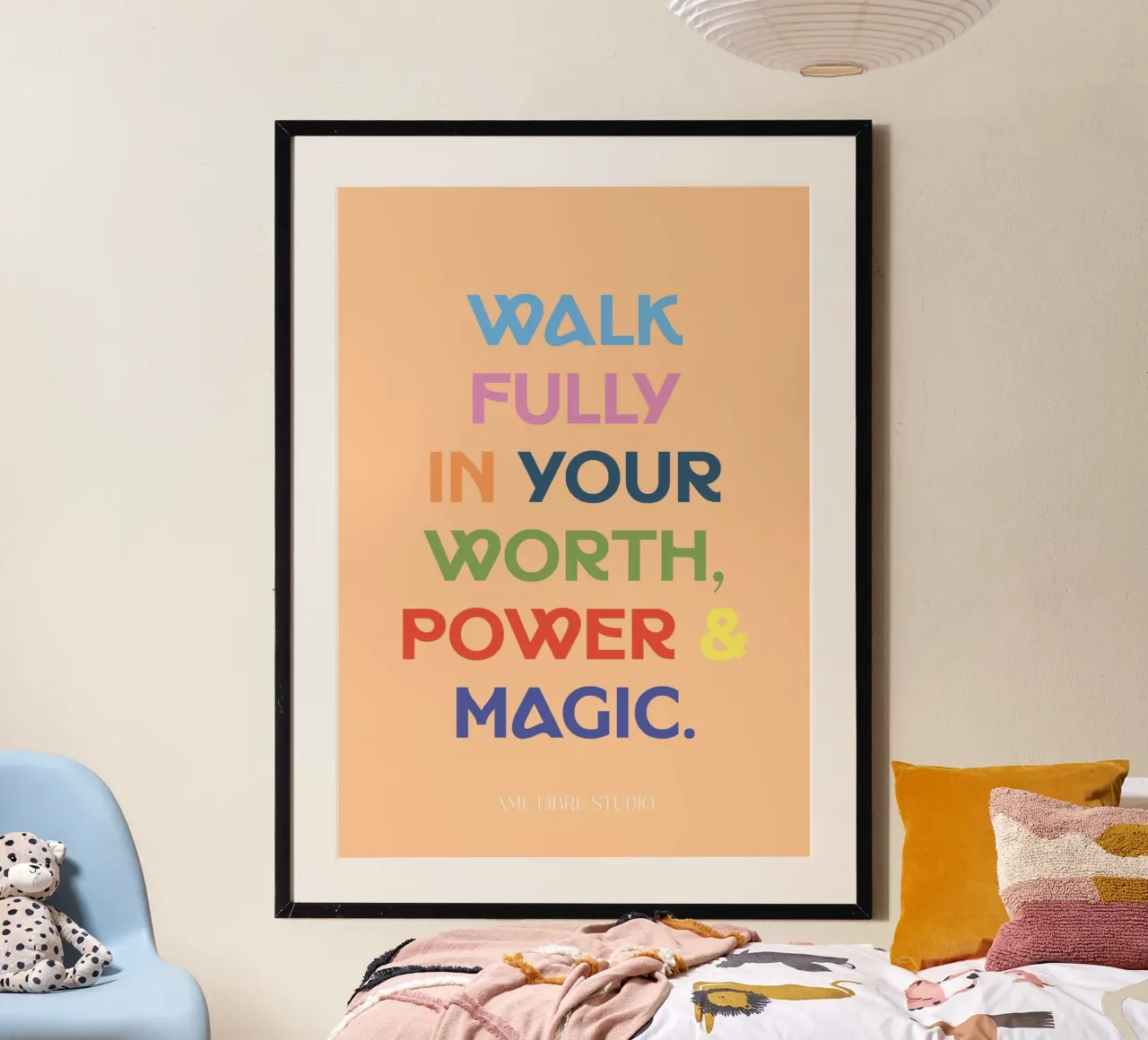 🌋🍯💛 poster avec cadre en bois de MENTHE SAUVAGE