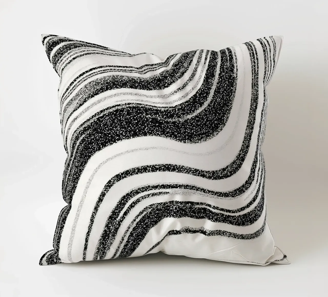 Marmo strutturato bianco e nero cuscino da SilverPegasus
