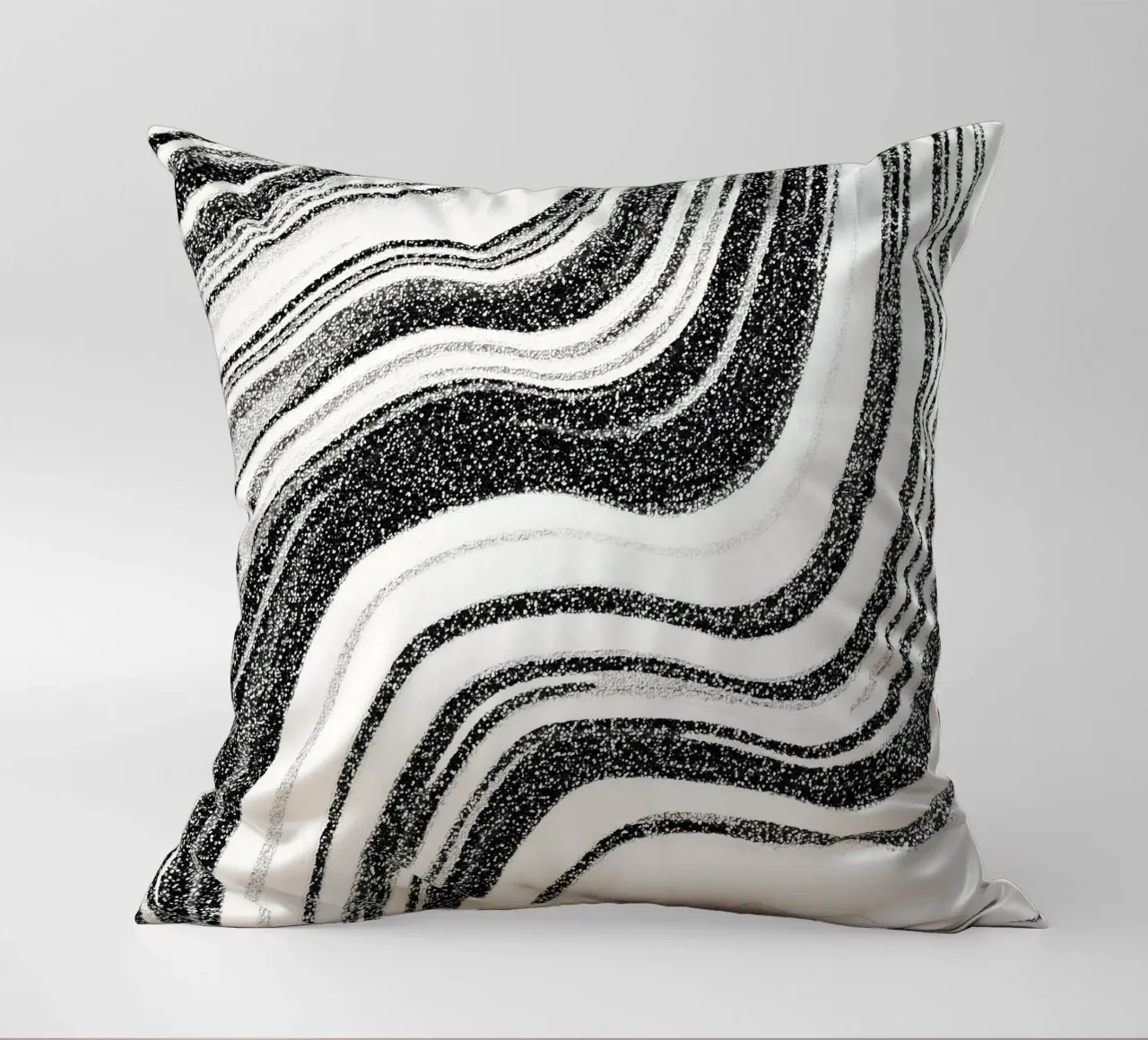 Marmo strutturato bianco e nero cuscino da SilverPegasus