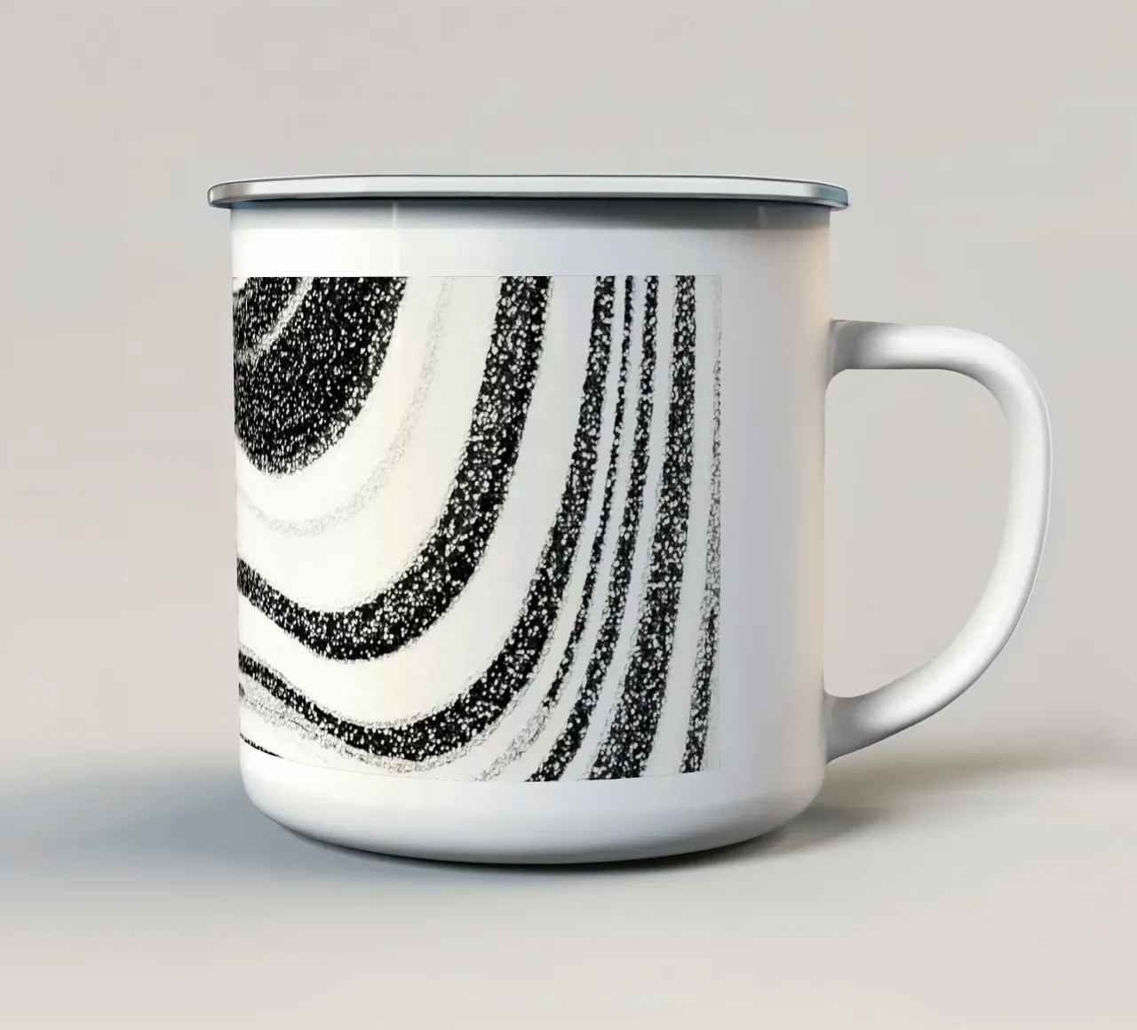 Marmo strutturato bianco e nero tazza in smalto da SilverPegasus