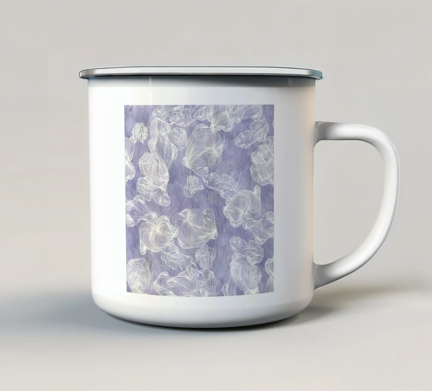 ghost shells enamel mug by Giulio Iurissevich
