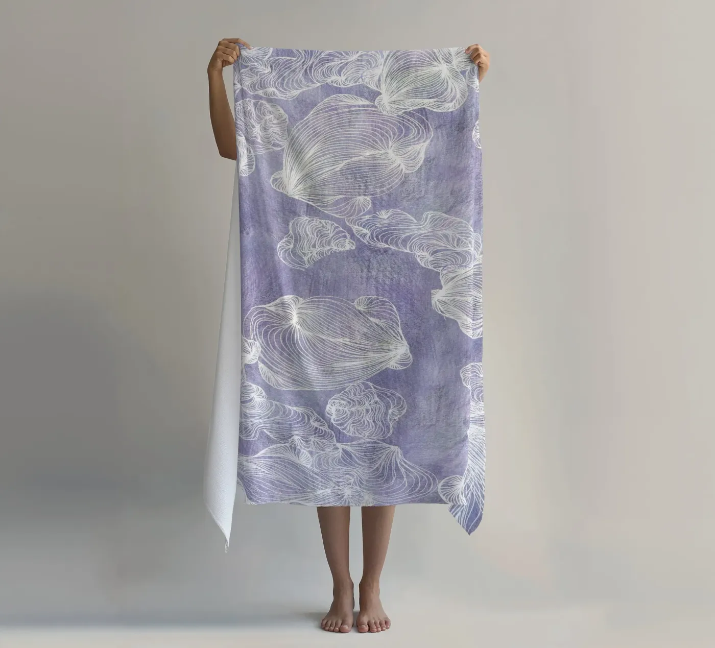 ghost shells beach towel by Giulio Iurissevich