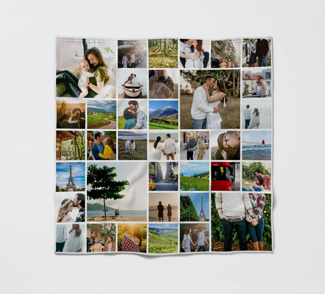 Mosaik Fotocollage • 37 Bilder fleecedeken van Bildschön | Fotocollagen