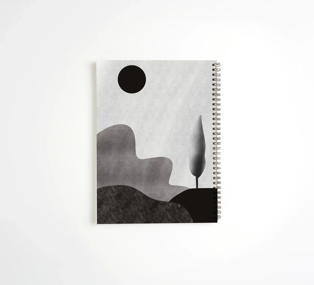 Monochrome landscape 03 spiral notebook by Little Dean