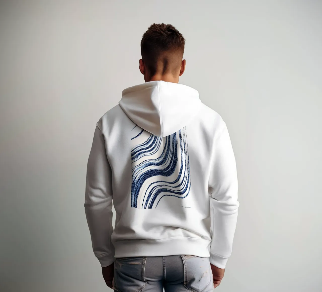 Marmo strutturato blu indaco felpa con cappuccio da SilverPegasus