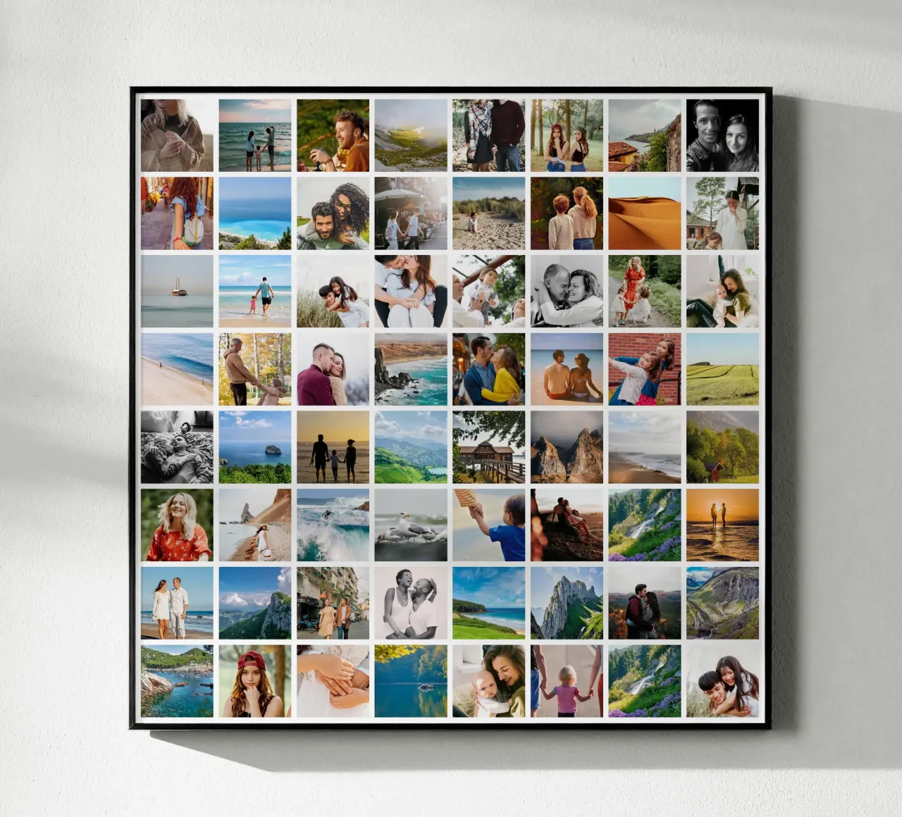 Mosaic photo collage - 64 pictures acrylic glass by Bildschön | Fotocollagen