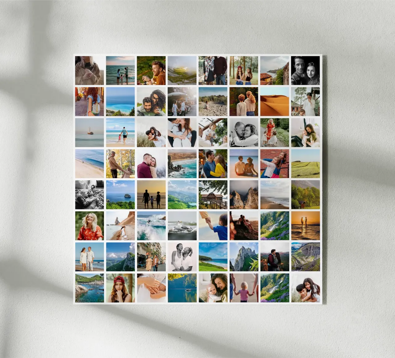 Mosaic photo collage - 64 pictures acrylic glass by Bildschön | Fotocollagen