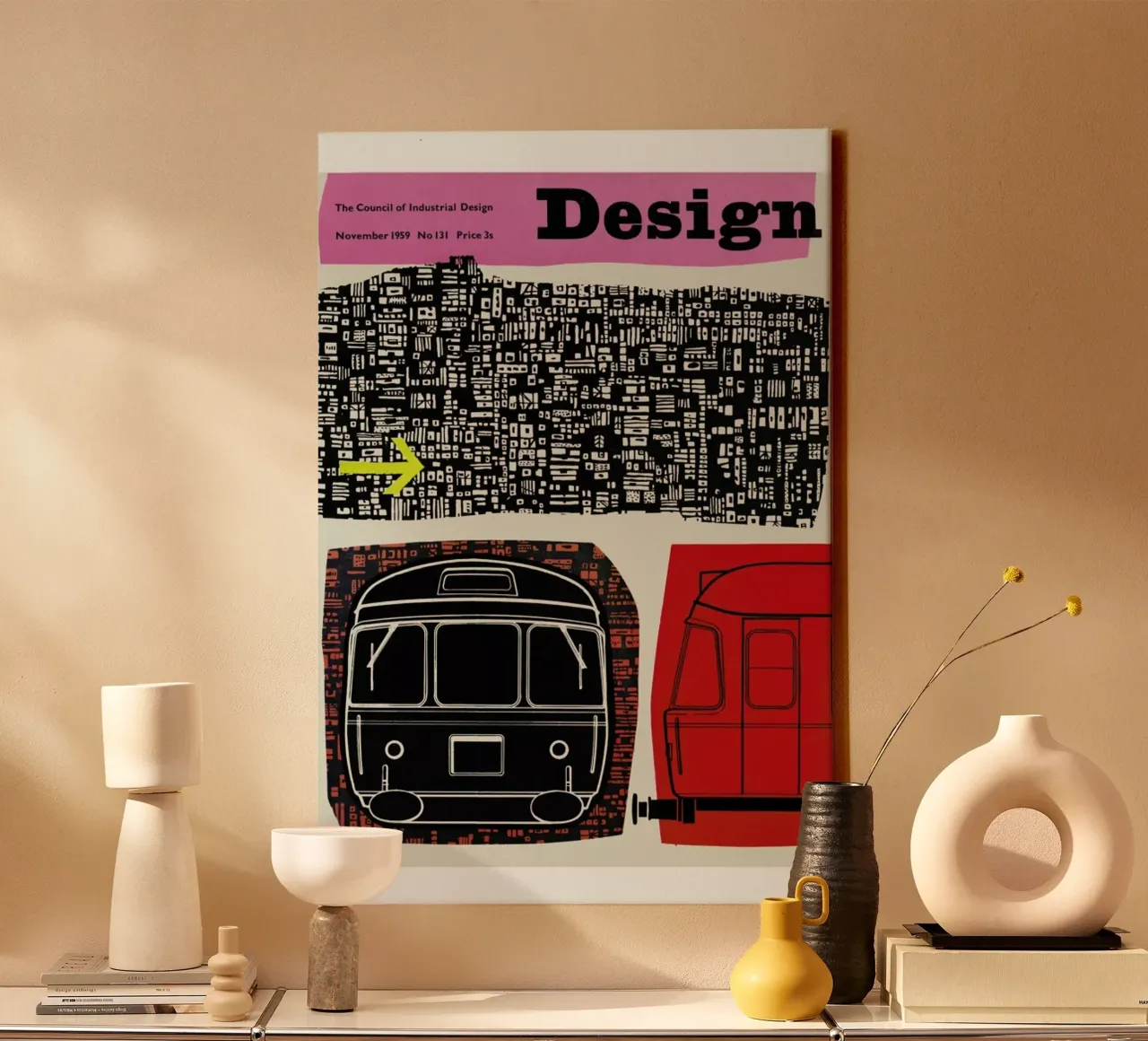 1958 Novmeber Design Magazine tela con Cornice a cassetta da Hemingway Design
