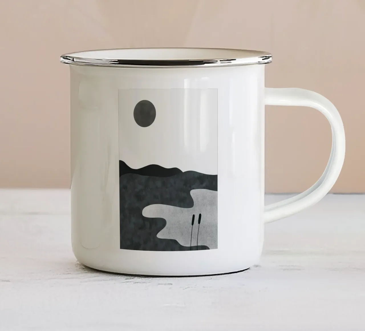 Paesaggio monocromatico 05 tazza in smalto da Little Dean
