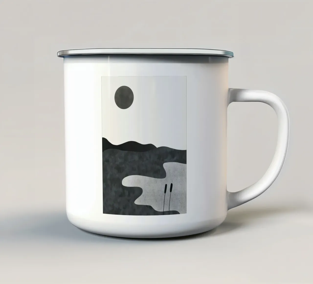 Paesaggio monocromatico 05 tazza in smalto da Little Dean