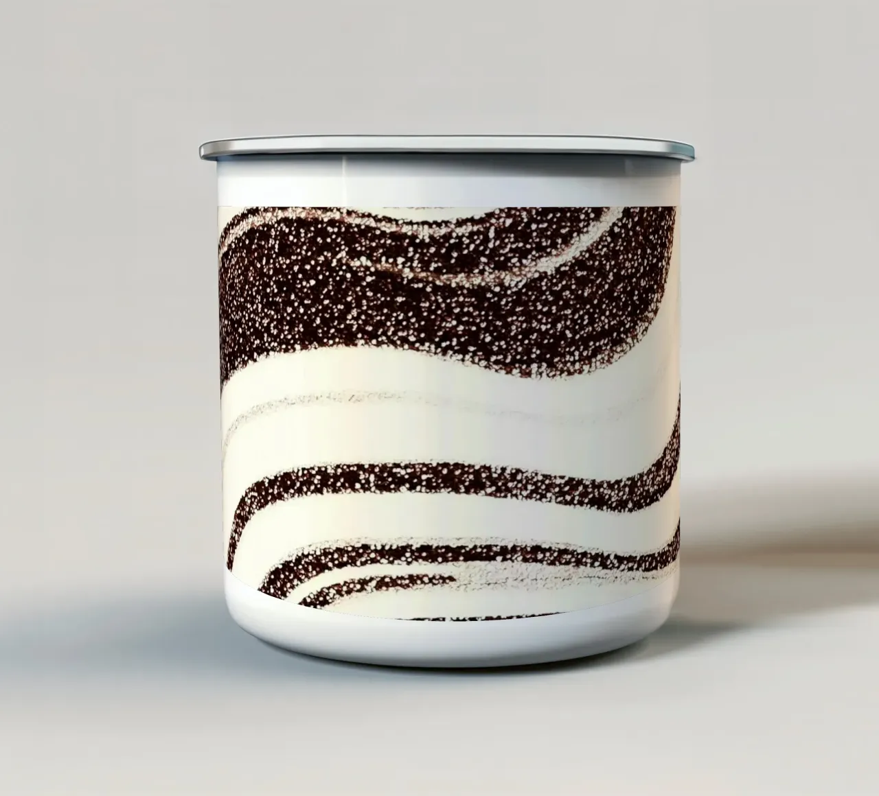 Marmo strutturato marrone e crema tazza in smalto da SilverPegasus
