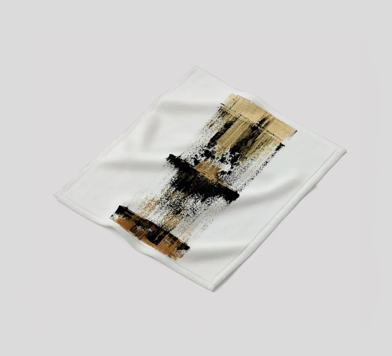 Gold And Black Minimal Abstract coperta in pile da Ingrid Beddoes