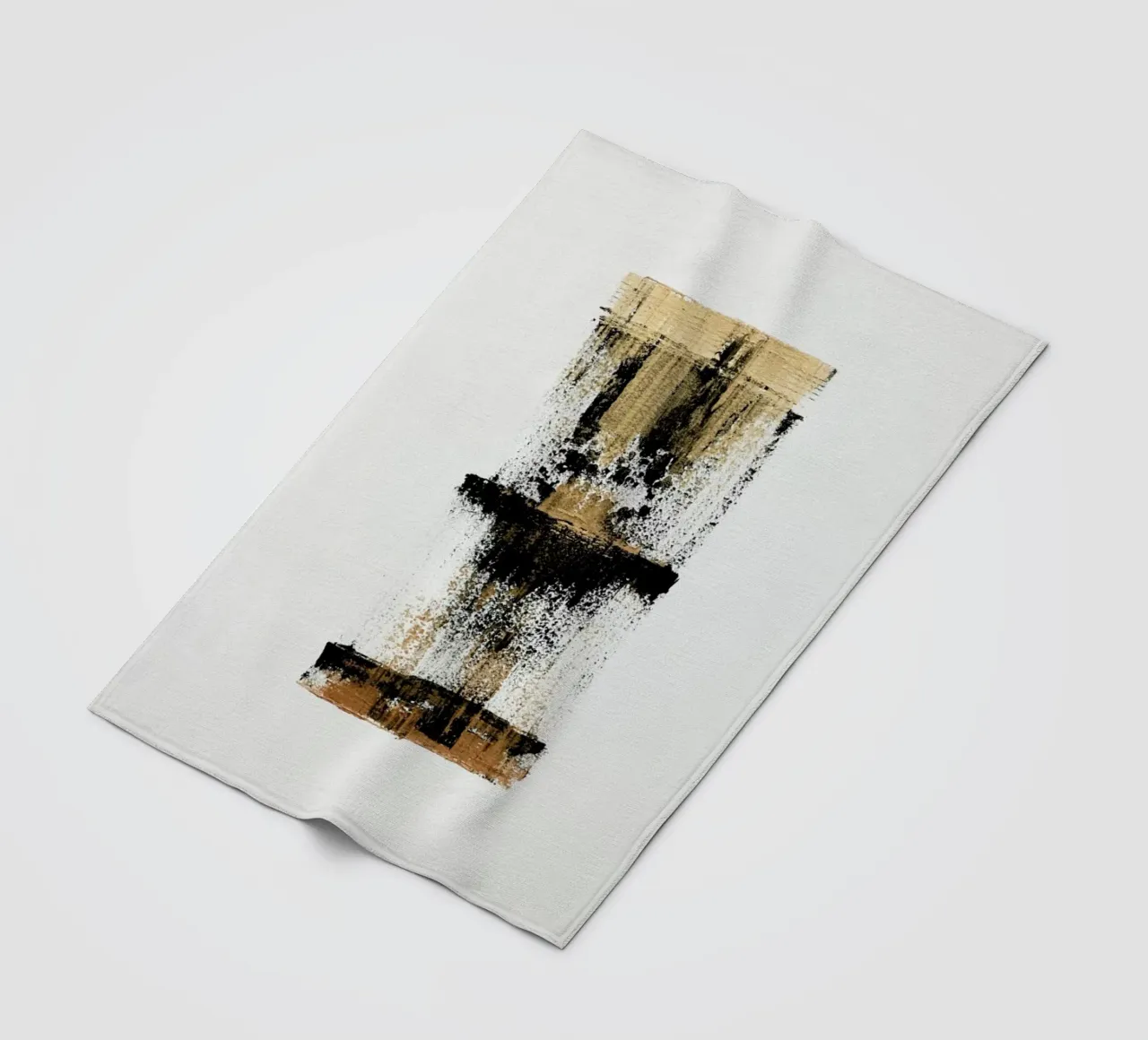 Gold And Black Minimal Abstract coperta in pile da Ingrid Beddoes