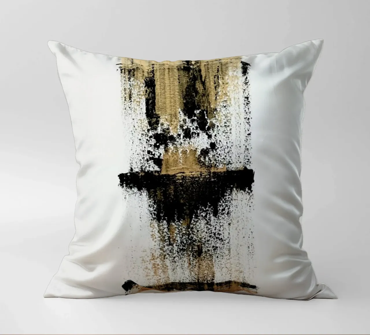Gold And Black Minimal Abstract cuscino da Ingrid Beddoes
