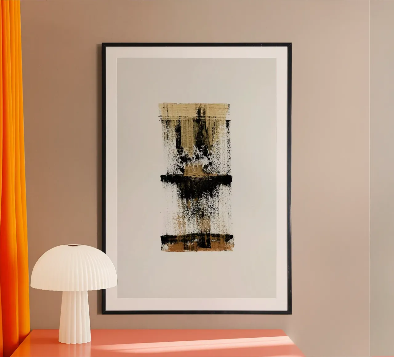Gold And Black Minimal Abstract carta hahnemühle da Ingrid Beddoes
