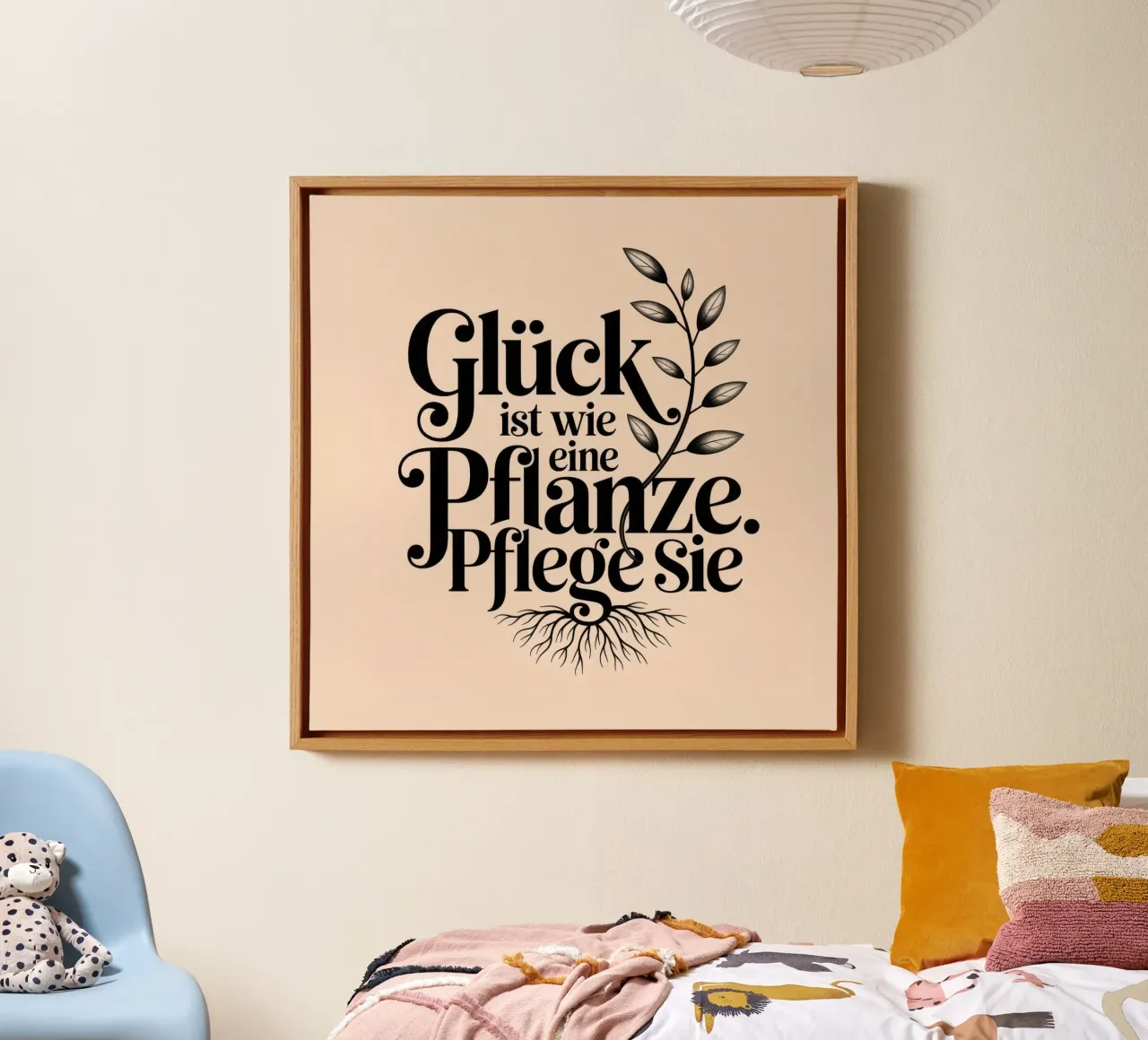 Glück ist eine Pflanze canvas met Baklijst van Aphorismiker