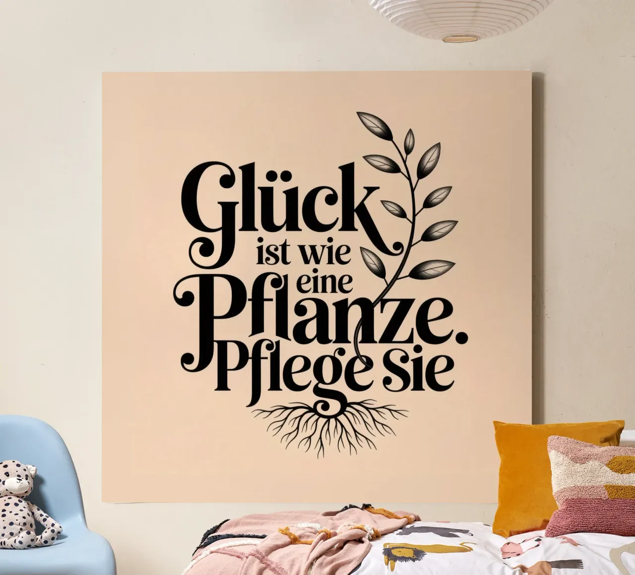 Glück ist eine Pflanze canvas met Baklijst van Aphorismiker