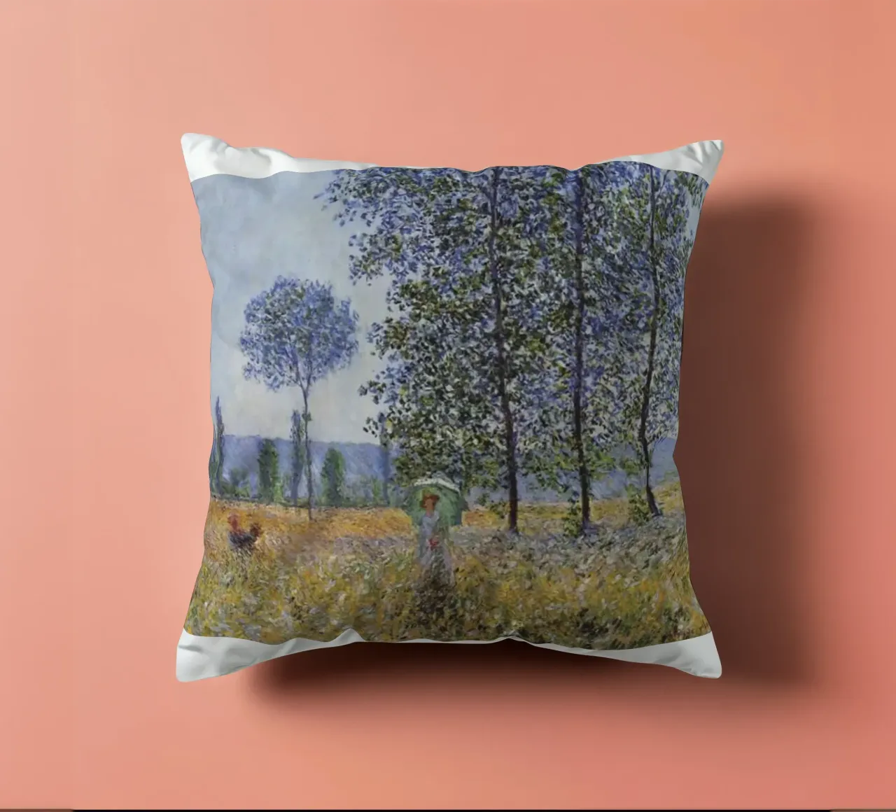 una donna in un campo di fiori cuscino da belong shop
