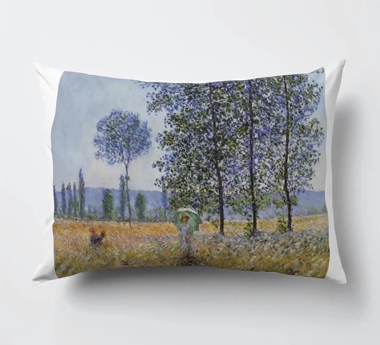 una donna in un campo di fiori cuscino da belong shop