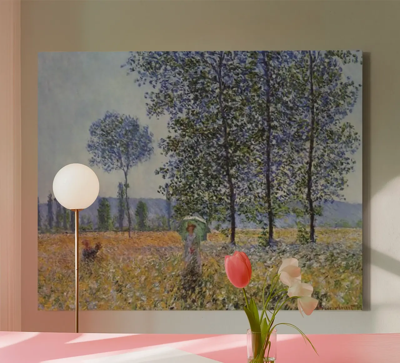 a woman in a flower field canvas by belong shop