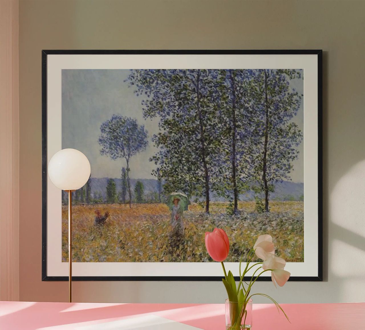eine Frau in einem Blumenfeld Poster von belong shop