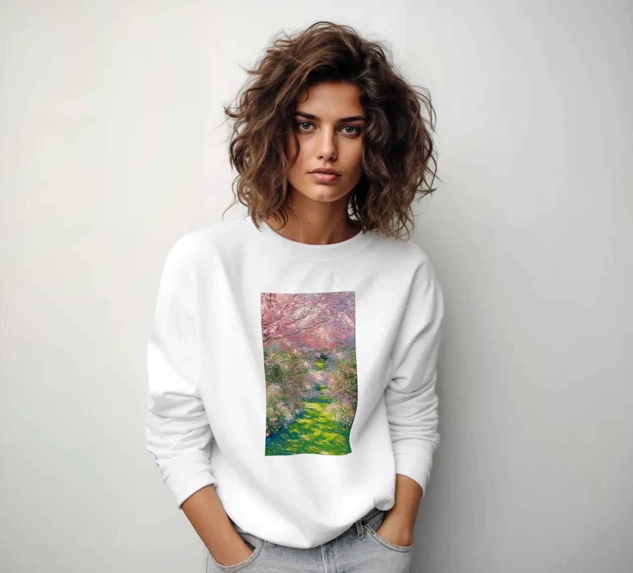 fiori di ciliegio sentiero del giardino claude monet felpa da belong shop