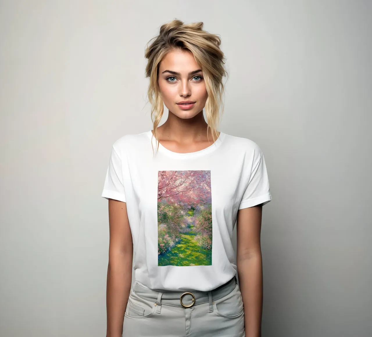 kirschblüten gartenweg claude monet Frauen T-Shirt von belong shop