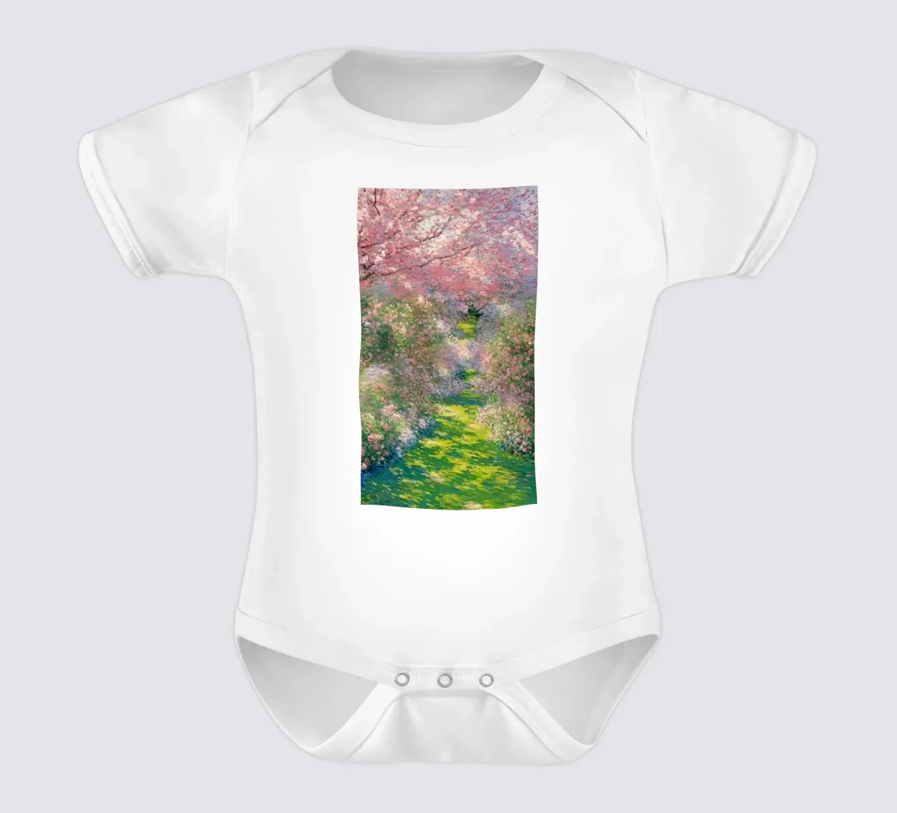 fiori di ciliegio sentiero del giardino claude monet body neonato maniche corte da belong shop