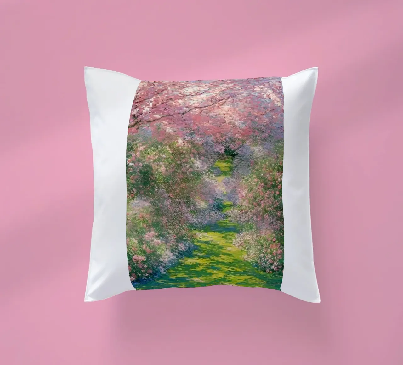 fiori di ciliegio sentiero del giardino claude monet cuscino da belong shop
