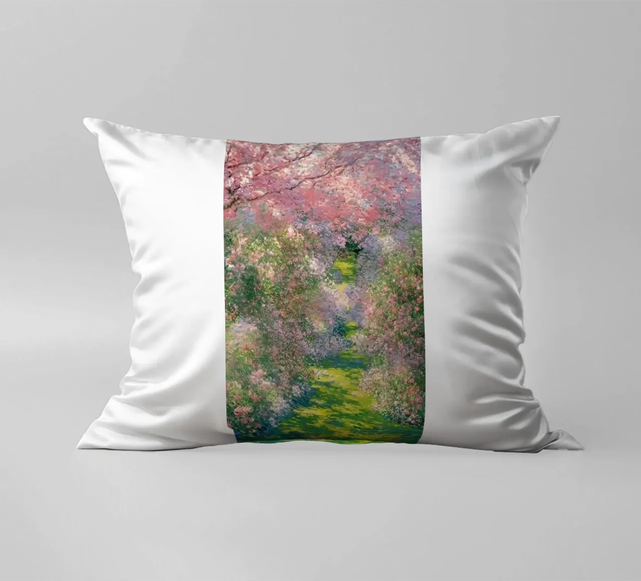 fiori di ciliegio sentiero del giardino claude monet cuscino da belong shop