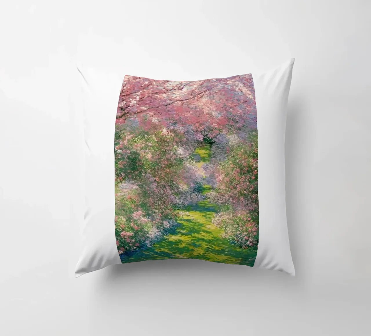 fiori di ciliegio sentiero del giardino claude monet cuscino da belong shop