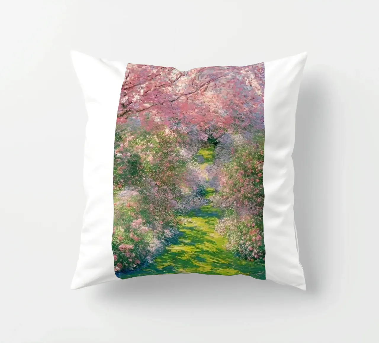 fiori di ciliegio sentiero del giardino claude monet cuscino da belong shop