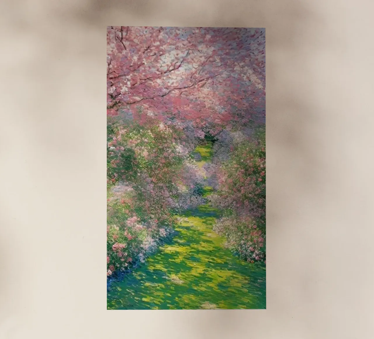 fiori di ciliegio sentiero del giardino claude monet pellicola backlit da belong shop
