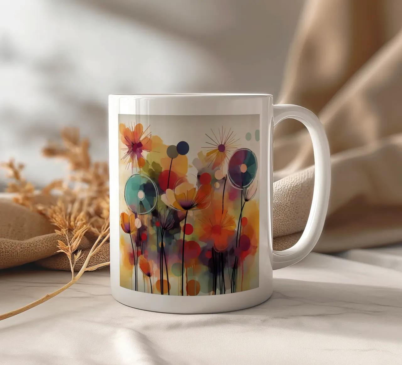 Fiori astratti tazza in ceramica da Imagine
