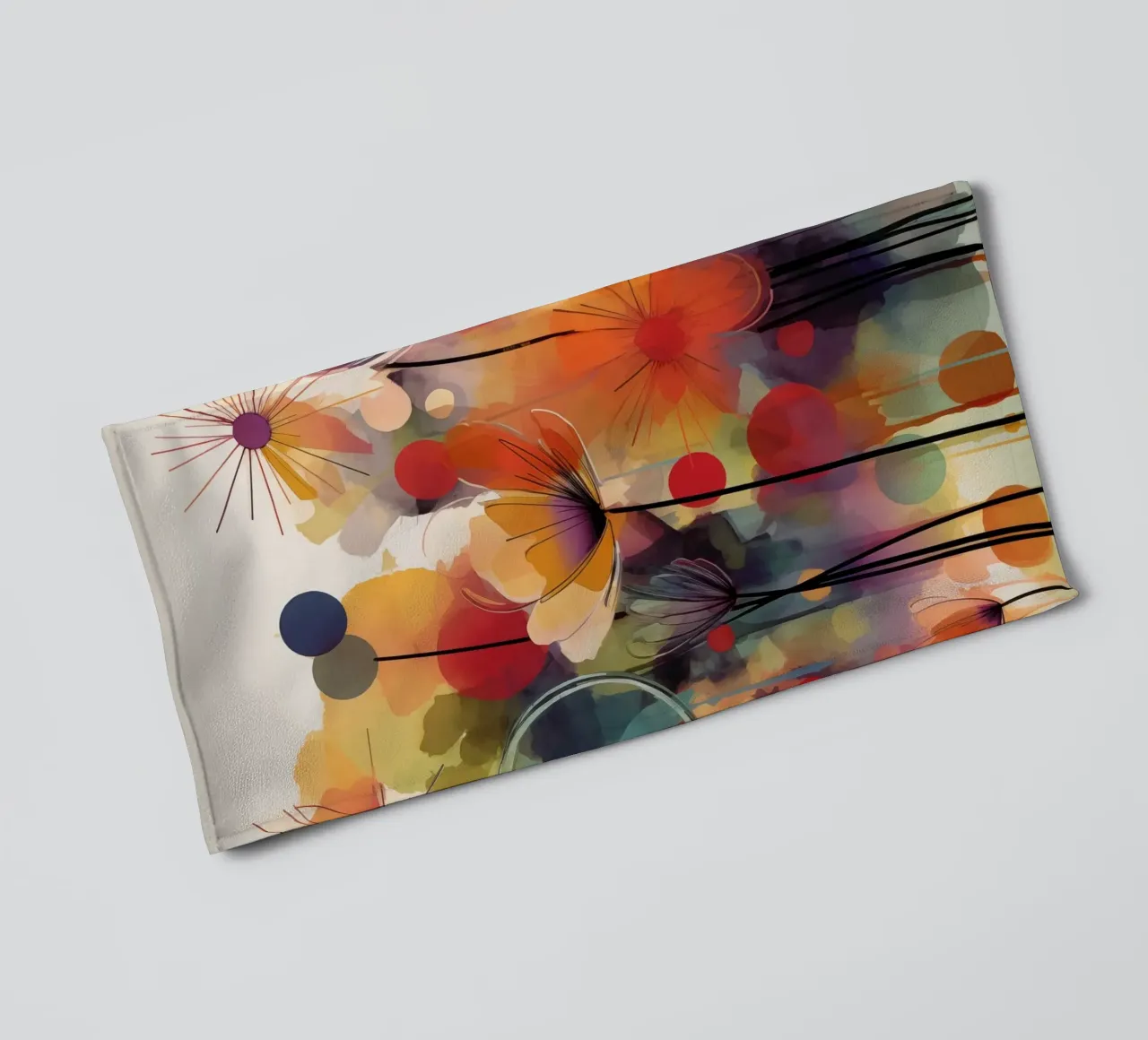 Bloemen abstract badhanddoek van Imagine