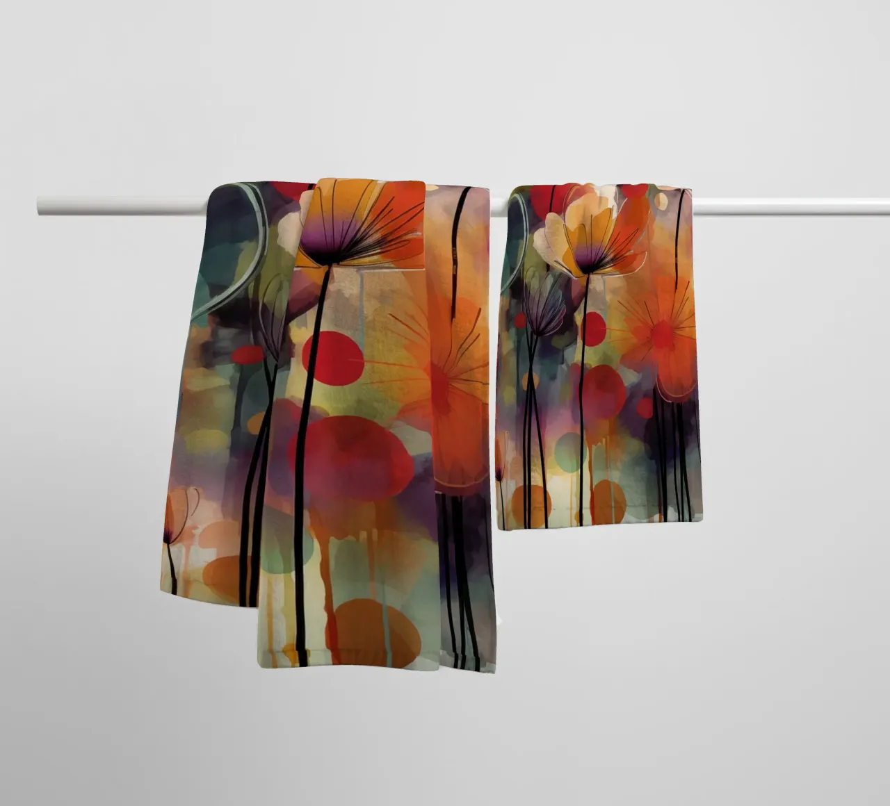 Bloemen abstract badhanddoek van Imagine