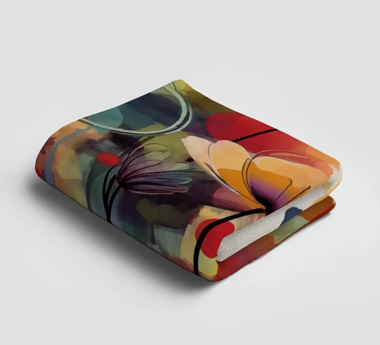 Bloemen abstract badhanddoek van Imagine