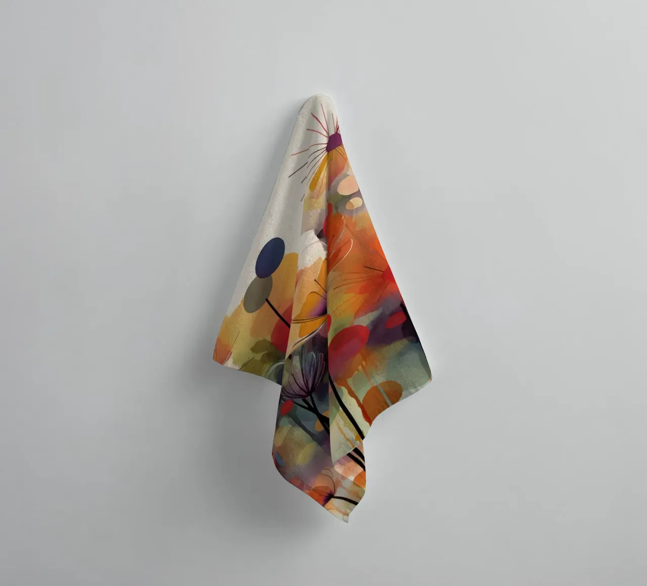 Bloemen abstract badhanddoek van Imagine