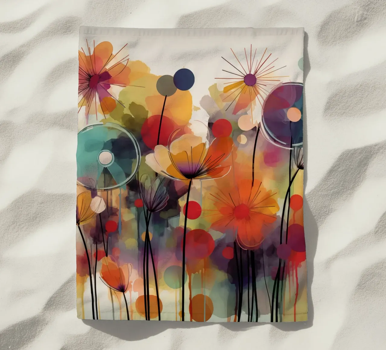 Fiori astratti telo mare da Imagine