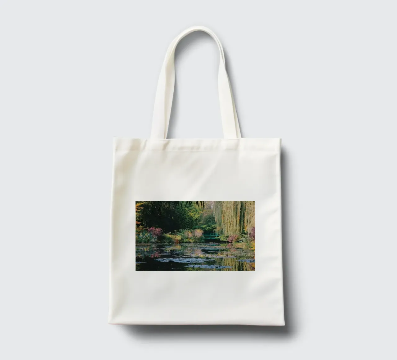 ninfee immagine speculare claude monet borsa in juta da belong shop