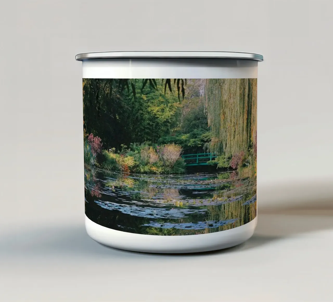ninfee immagine speculare claude monet tazza in smalto da belong shop