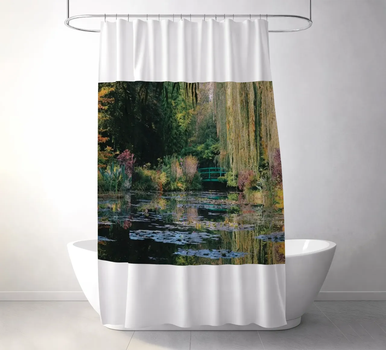 ninfee immagine speculare claude monet tenda da doccia da belong shop