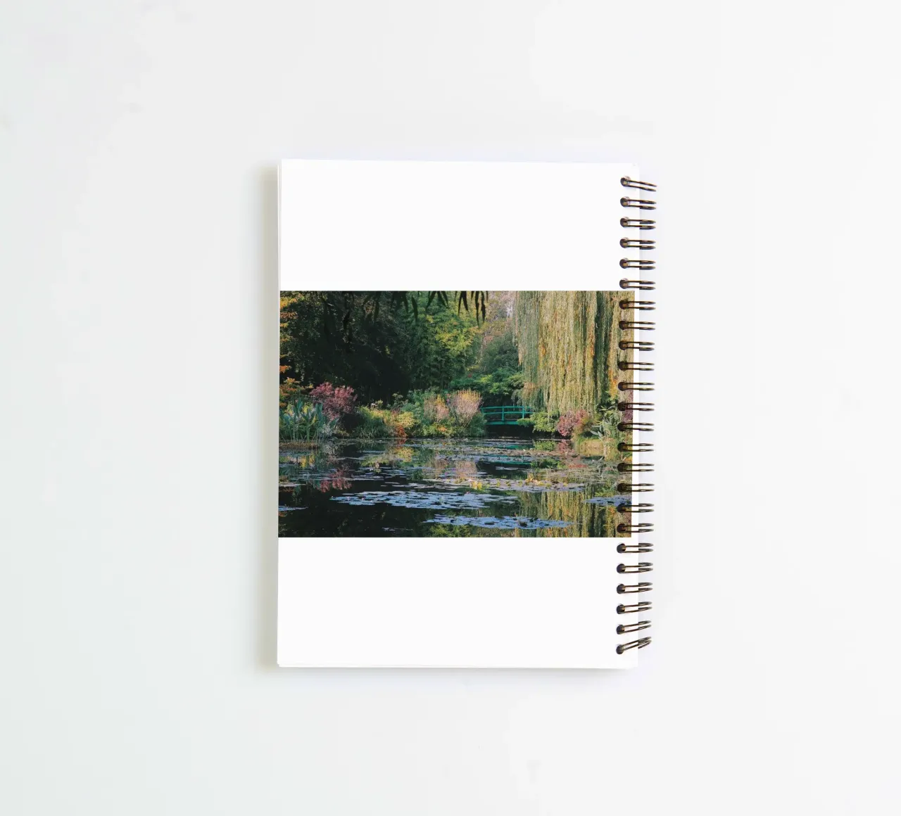 water lilies mirror image claude monet spiral notebook by belong shop
