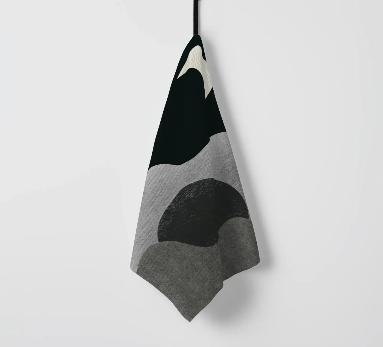 Monochrome landscape 07 tea towel by Little Dean