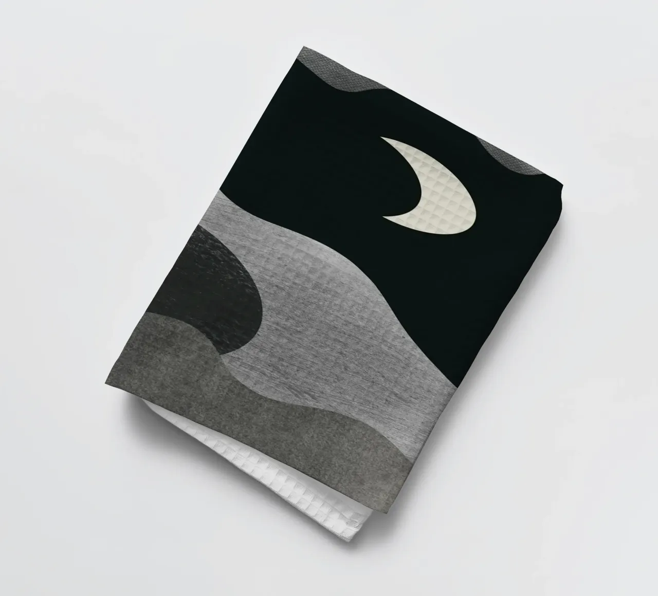 Monochrome landscape 07 tea towel by Little Dean