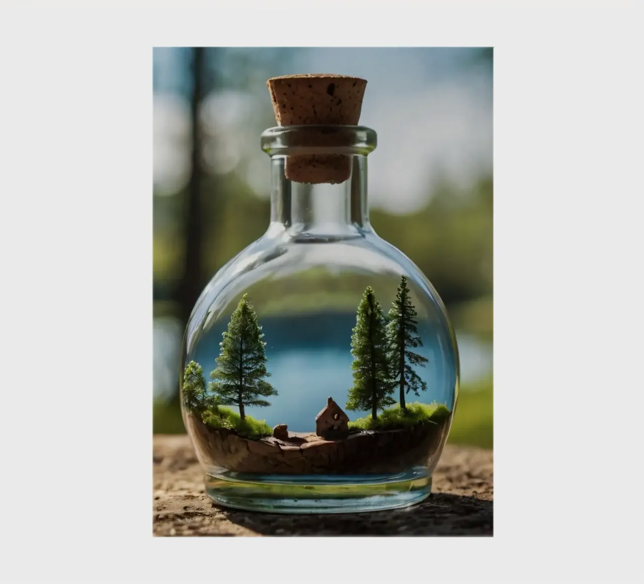 Un paesaggio forestale in miniatura in una bottiglia di vetro diario da DesignDoodle