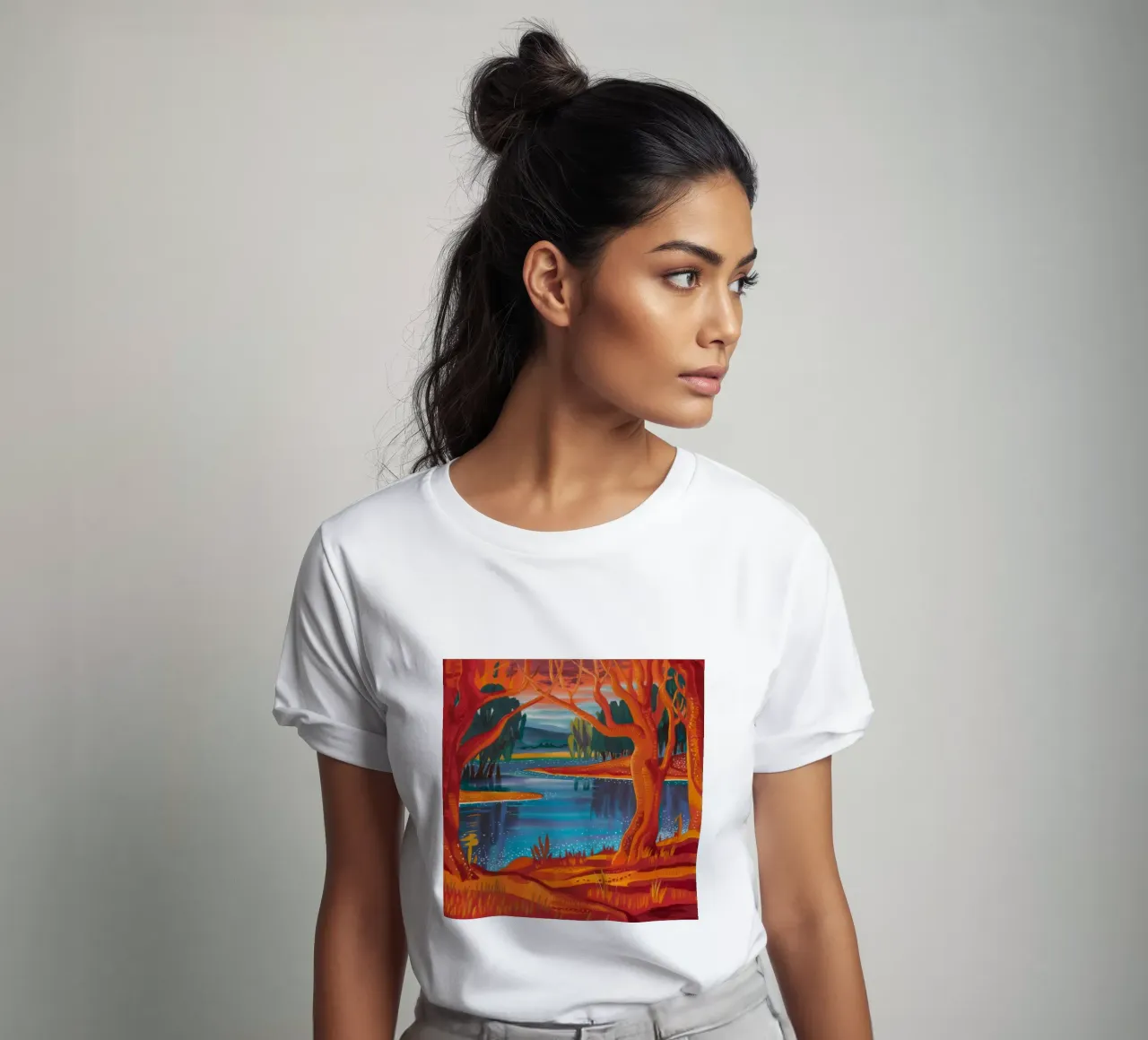 Danza del fiume d'autunno t-shirt da Verve Pigments