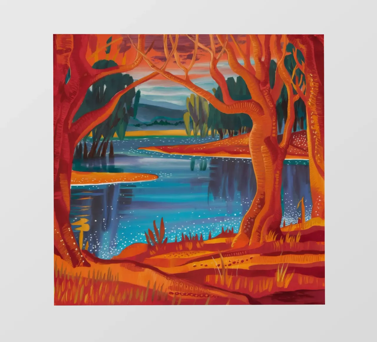 Herfstdans fotobehang van Verve Pigments